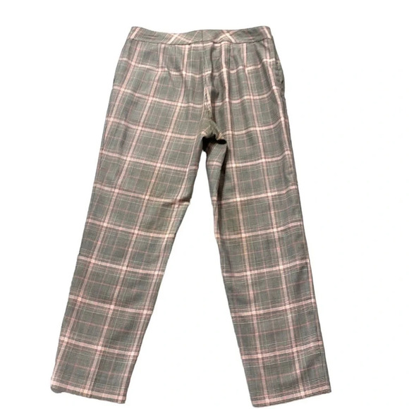 St. John Multicolor Plaid Flat Front Straight Leg Pocket Trouser Pants Size 6 - Picture 5 of 6